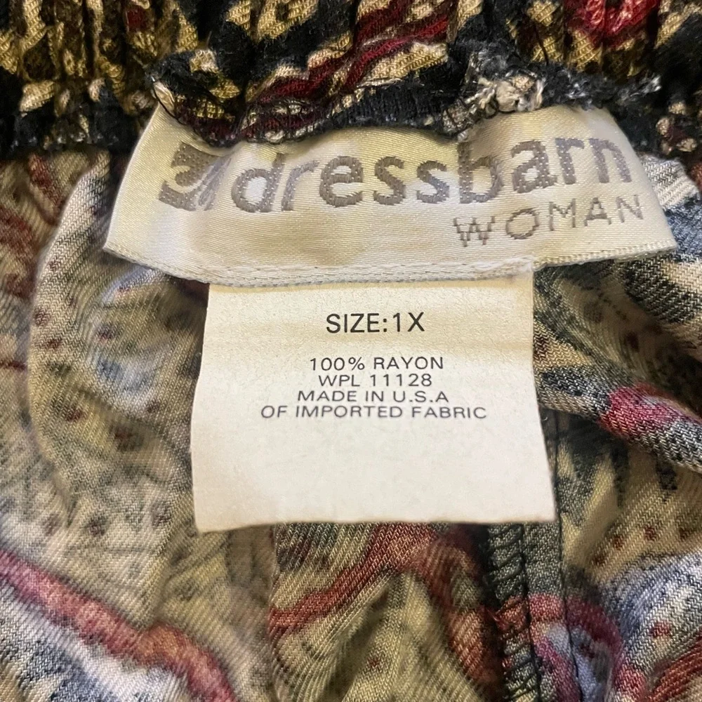 dressbarn A-Line Skirt with Red and Black Paisley - Picture 5 of 6